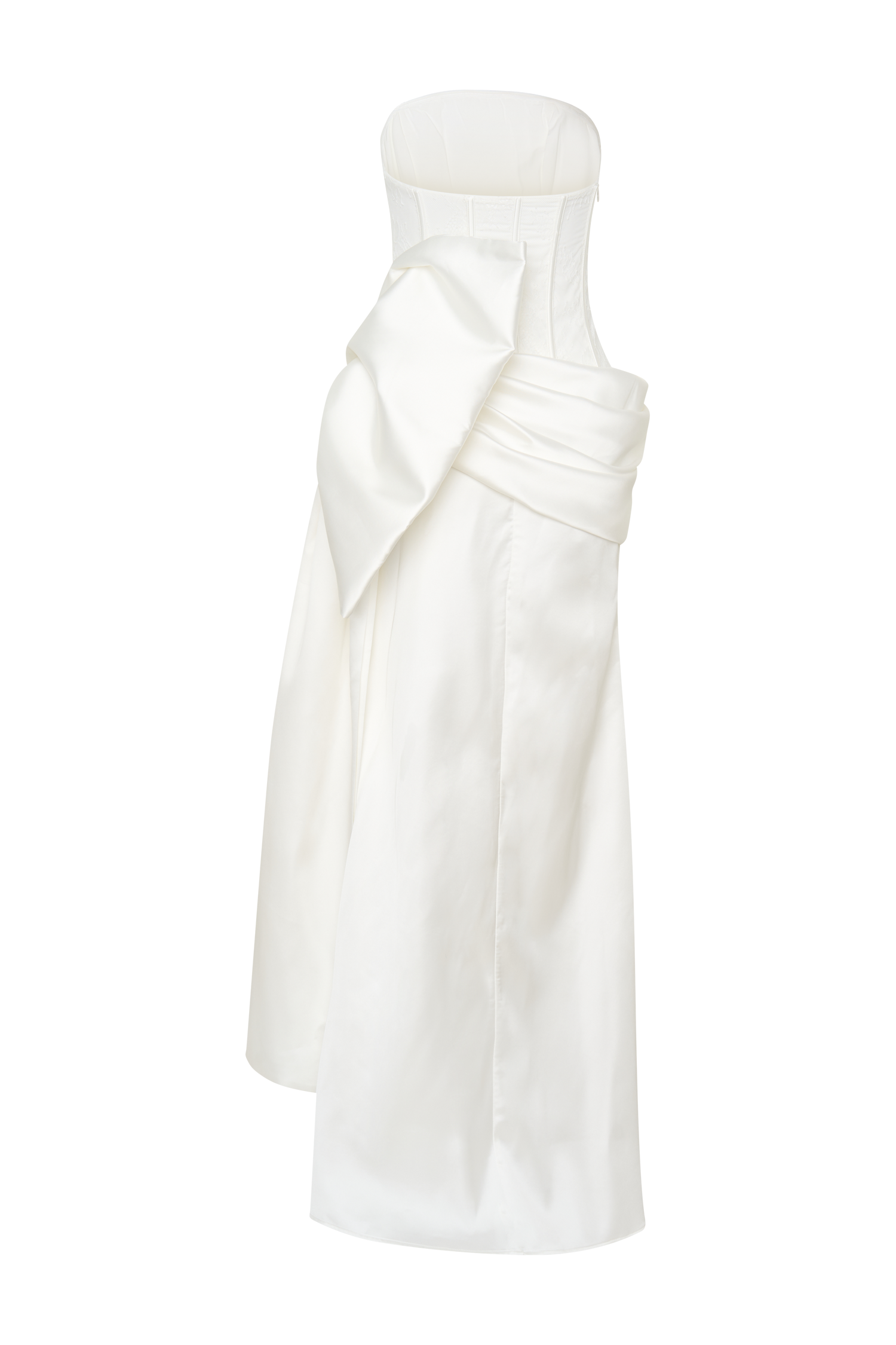 Galia Satin Corset Gown - White