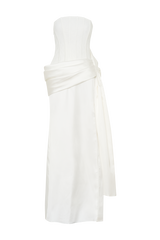 Galia Satin Corset Gown - White