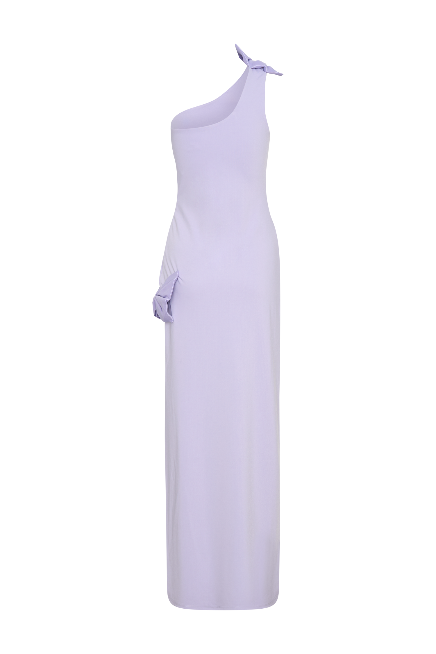 Hallie One Shoulder Bow Maxi Dress - Lilac