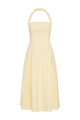 Juana Halter Midi Dress - Lemon