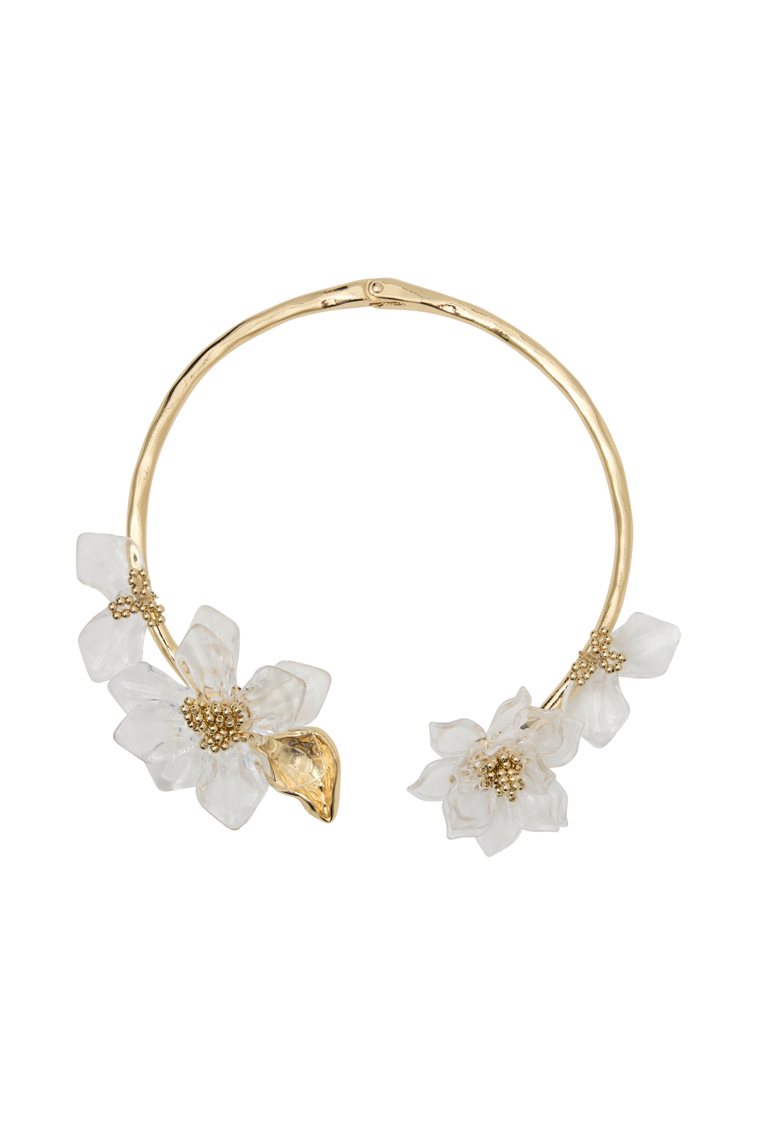 Naomi Acrylic Flower Necklace - Gold