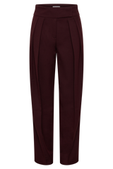 Penelope Pleated High Waisted Pants - Mahogany