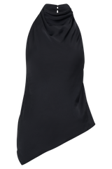 Seraphine Satin Halter Top - Black