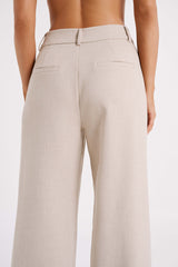 Natalie Textured Wide Leg Pant - Natural