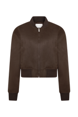 Rudy Suede Bomber Jacket - Chocolate