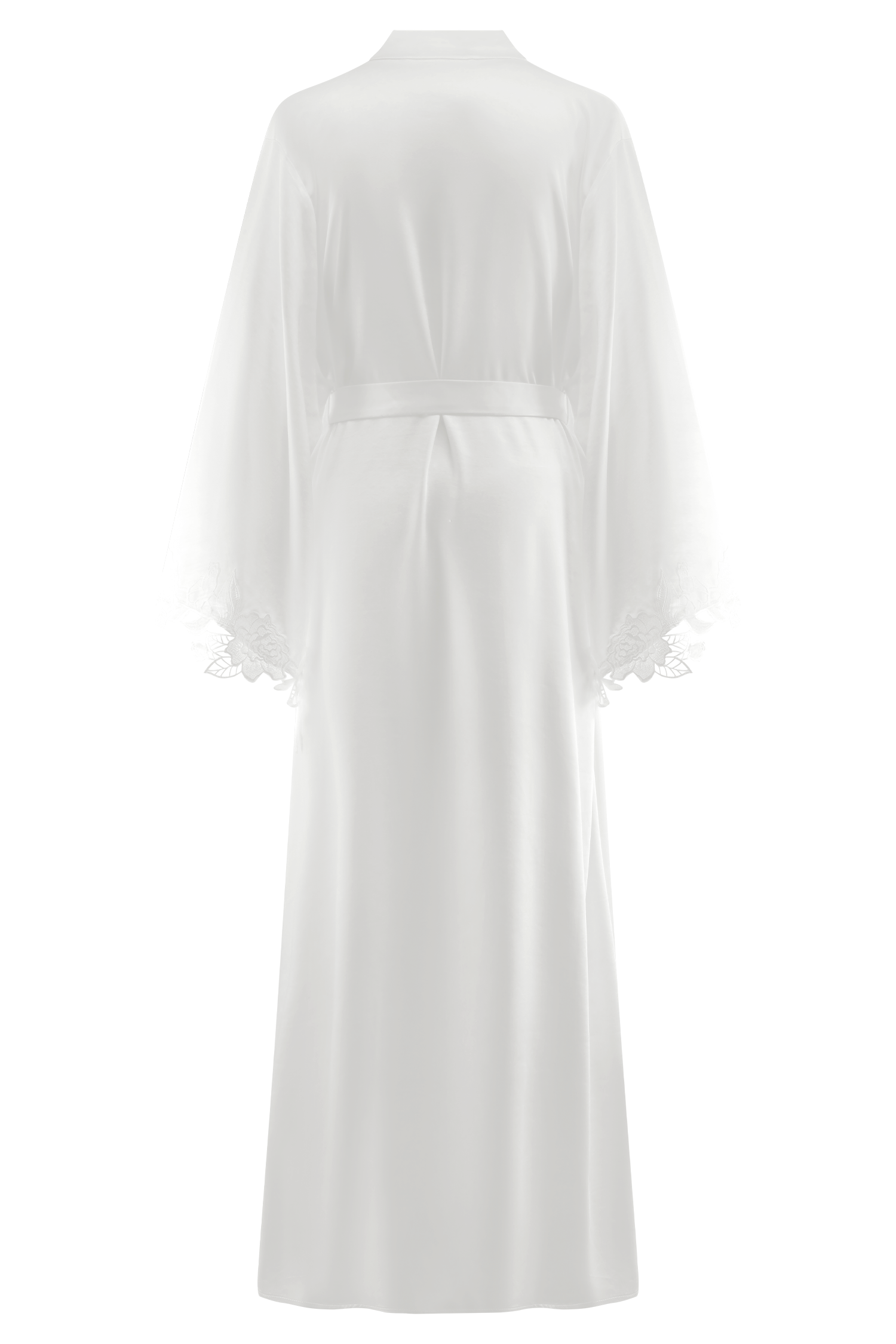 Sullivan Satin Bridal Robe With Lace - Ivory
